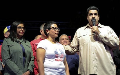 El presidente venezolano, Nicol&aacute;s Maduro, en un acto con simpatizantes el pasado domingo. 