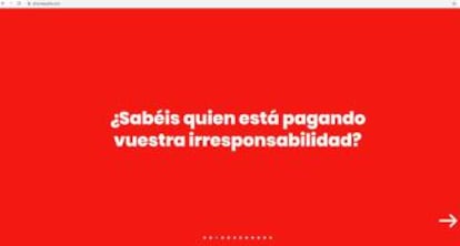 Captura de pantalla de la web ahoraespa?a.com, crtica con el PSOE.