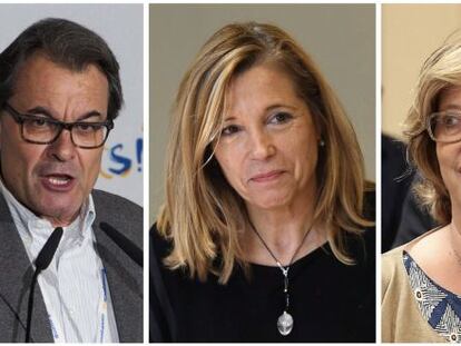 Fotograf&iacute;as de archivo del expresidente de la Generalitat Artur Mas (i), y las conselleras Joana Ortega (c) e Irene Rigau (d).