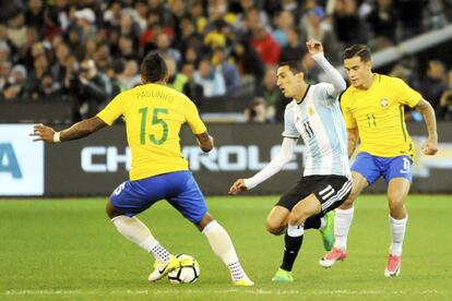 Infernizando o lado direito da defesa brasileira, Di María foi um dos destaques da Argentina.