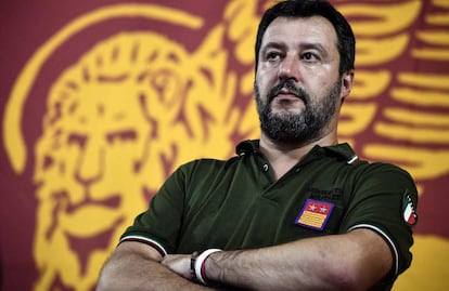 Matteo Salvini, líder da Liga, na última sexta-feira em Pádua.