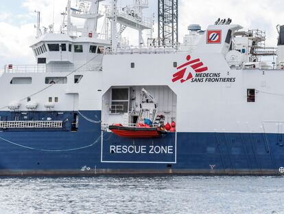 Vista exterior del 'Geo Barents', el nuevo buque de salvamento de Médicos Sin Fronteras.