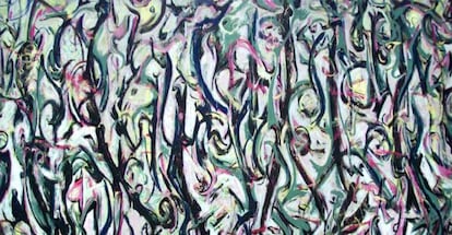 Detalle de la obra de Jackson Pollock, &#039;Mural&#039;.