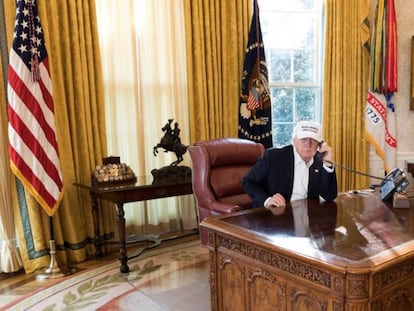 Donald Trump en el Despacho Oval.