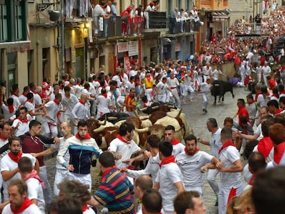 Una carrera de los Sanfermines de 2018.