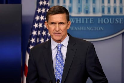 Michael Flynn, em 1º de fevereiro, quando ainda era conselheiro de Segurança Nacional. 