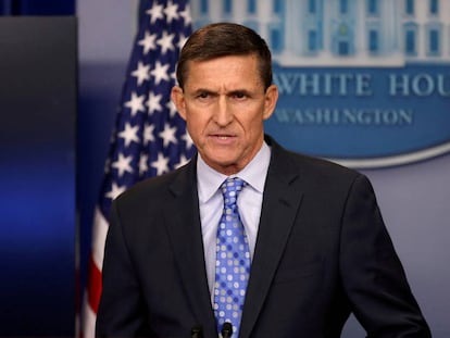 Michael Flynn, el pasado 1 de febrero, cuando a&uacute;n era consejero de Seguridad Nacional.