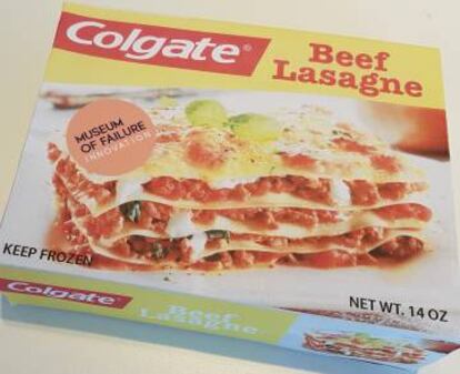 Reproducción de pasta de dientes Colgate con sabor a lasaña.