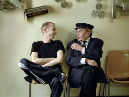 Paco Mor&aacute;n, junto al director Francesc Paez, en un descanso del rodaje de &Uacute;ltima sesi&oacute;n.