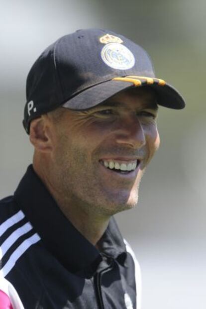 Zidane, en un partido con el Castilla