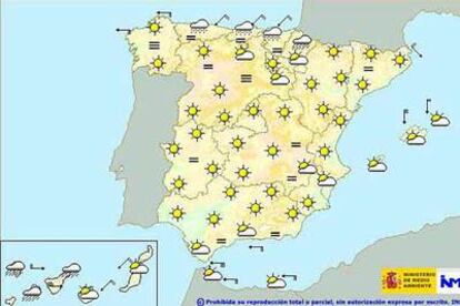 Previsión meteorológica para hoy, miércoles.