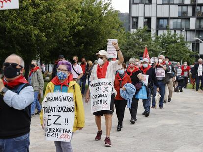Manifestación de pensionistas por las calles de Bilbao el pasado 28 de junio.