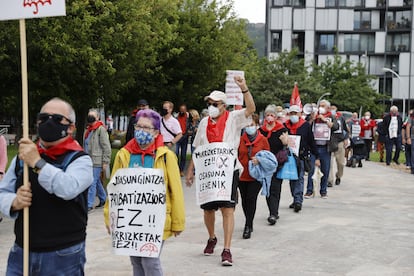 Manifestación de pensionistas por las calles de Bilbao el pasado 28 de junio.