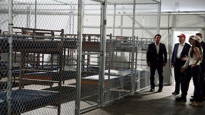 Donald Trump visiting Alligator Alcatraz.
