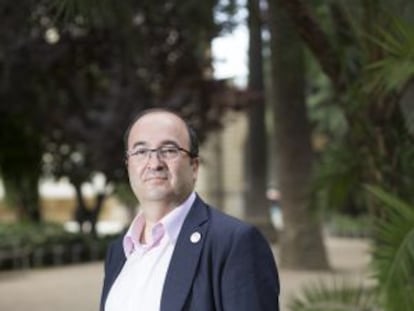 Miquel Iceta, ayer en los jardines del Palau Robert de Barcelona.