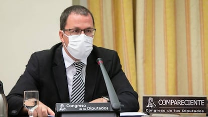 El secretario general de Industria y pyme, Raül Blanco, en el Congreso, este miércoles.
 