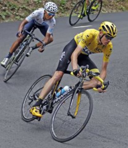 Chris Froome y Nairo Quintana, presentes en la edición de la Vuelta a España que comienza mañana, en una etapa del último Tour de Francia.