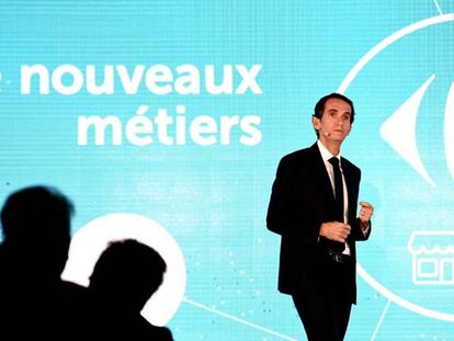 Alexandre Bompard, CEO de Carrefour, este martes en la presentación del nuevo plan estratégico hasta 2026.