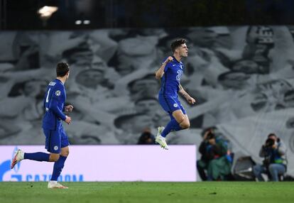 Christian Pulisic tras anotar el primer y único gol del Chelsea al Real Madrid.