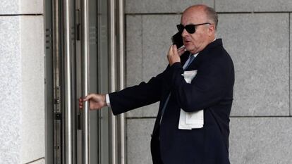 El juez Manuel García-Castellón, instructor del 'caso Villarejo', a su llegada este lunes a la Audiencia Nacional.