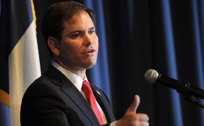 El Senador republicano Marco Rubio en un acto p&uacute;blico esta semana. 