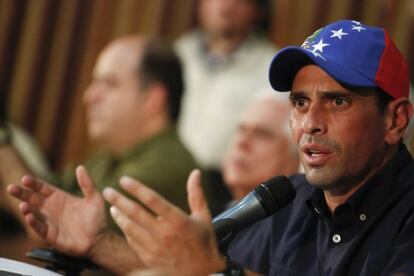 El l&iacute;der de la oposici&oacute;n, Henrique Capriles, este mi&eacute;rcoles.