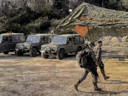 Maniobras militares del Ejercito en la zona de El Montseny, Barcelona.