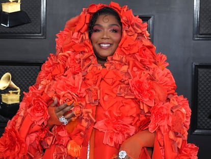 Lizzo arrives at the 65th annual Grammy Awards on Feb. 5, 2023, in Los Angeles.