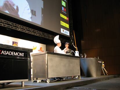 El gorro del coreano Giho Yim, objeto de culto en Madrid Fusión 2012.