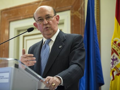 Andrés Ollero, durante una conferencia en Madrid.