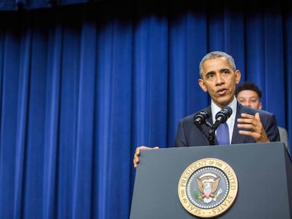 O presidente Barack Obama durante um ato na Casa Branca, em 14 de dezembro.