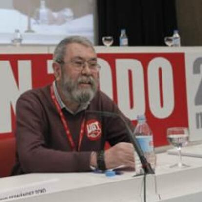 Ignacio Fernández Toxo y Cándido Méndez en la convocatoria de la huelga general