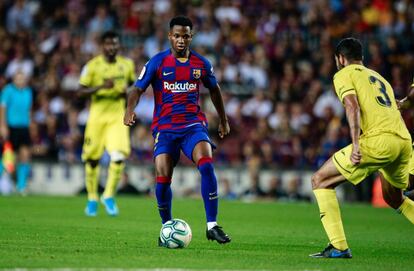 Ansu Fati, en el último partido del Barça, ante el Villarreal.