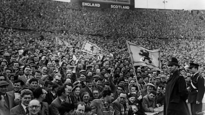 Aficionados durante un Inglaterra-Escocia