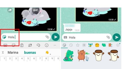 El nuevo icono para añadir los stickers de manera predictiva