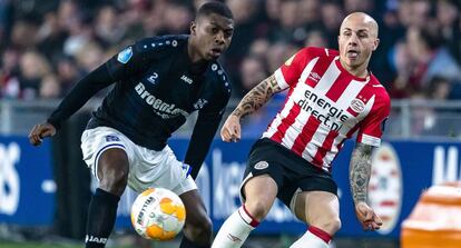 Angeliño, en el duelo ante el Heerenveen.