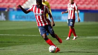 Thomas, en el partido entre el Atlético y el Villarreal este sábado en el Wanda Metropolitano.