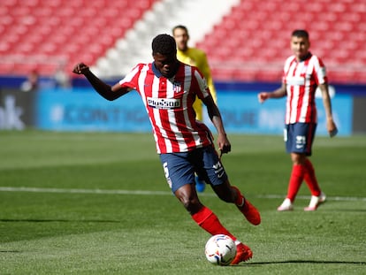 Thomas, en el partido entre el Atlético y el Villarreal este sábado en el Wanda Metropolitano.