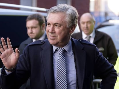 Ancelotti, a su llegada a las instalaciones del Everton