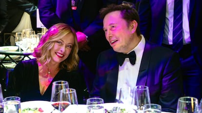 Giorgia Meloni y Elon Musk