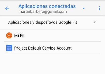 Aplicaciones conectadas en Google Fit