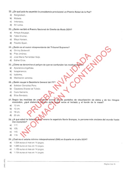 Prueba de las oposiciones de RTVE al puesto de informador canceladas.