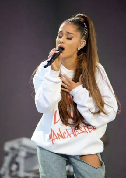 La cantante Ariana Grande, en una actuación en Manchester, en junio de 2017.