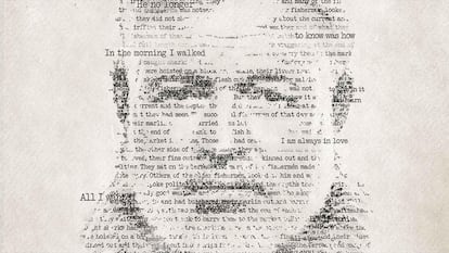 Una imagen promocional de la serie documental 'Hemingway', con el rostro del escritor dibujado con algunas de las frases que escribió.