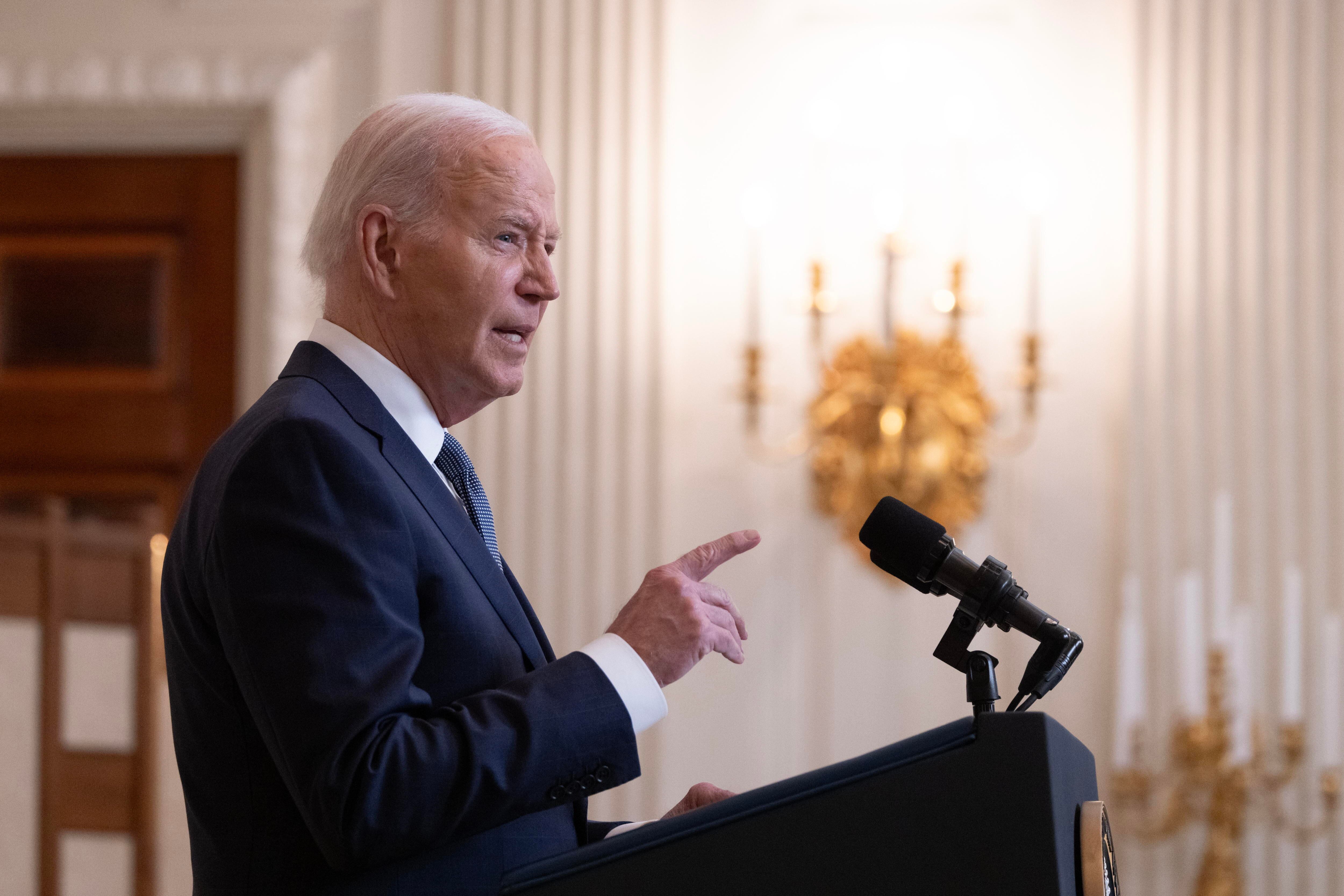 El presidente de Estados Unidos, Joe Biden, durante su intervención de este viernes en la Casa Blanca en Washington.