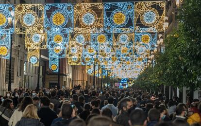 Christmas lights in Seville. 