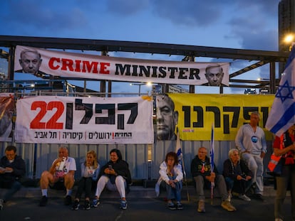 Protesta contra el Gobierno de Benjamín Netanyahu, el día 6 en Tel Aviv.