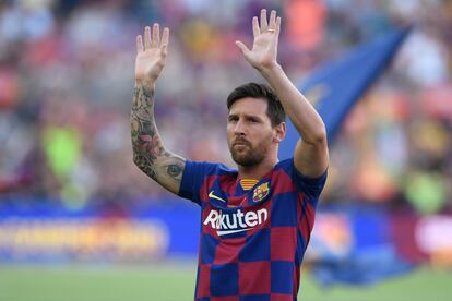 Lionel Messi durante un partido en agosto de 2019.