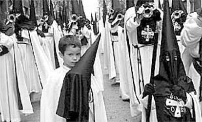 Procesión de Semana Santa, ayer, en Bilbao.