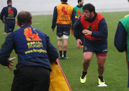 Entrenamiento de la selección española de rugby, el 14 de marzo de 2018.